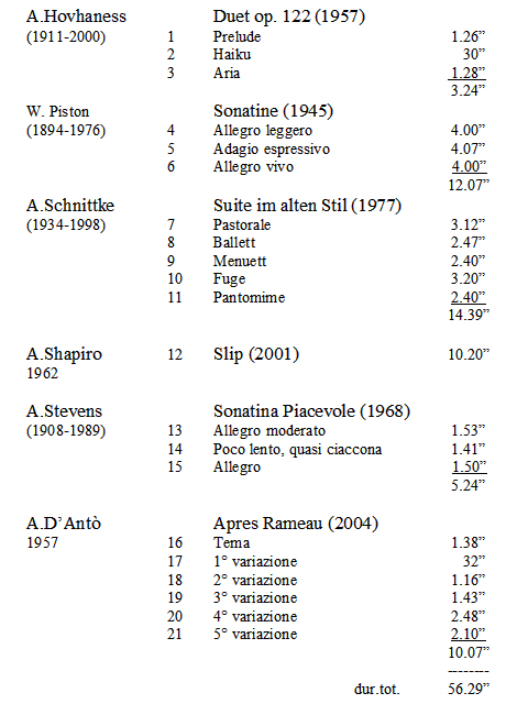 Programma CD La Discordantia